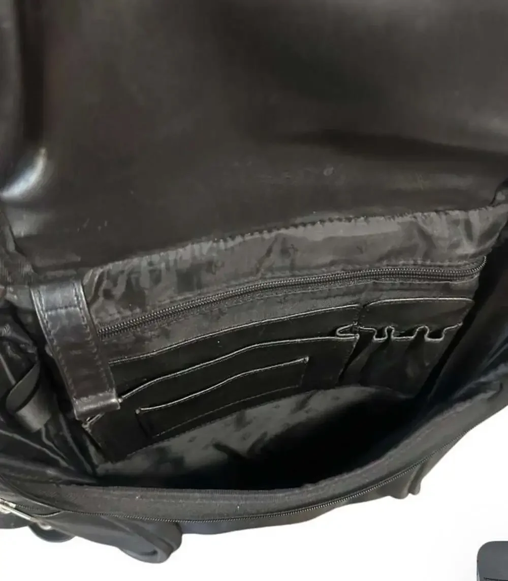 Kenneth Cole New York Black Leather Business Backpack with Nokia Branding